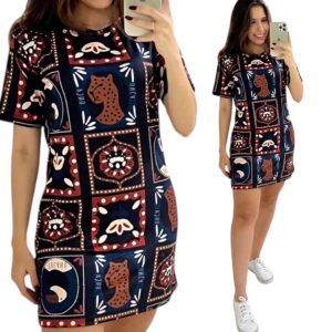 VESTIDO MARTA QUADRADINHO MARROM