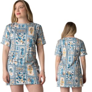 VESTIDO MARTA TUCANO E COQUEIRO AZUL