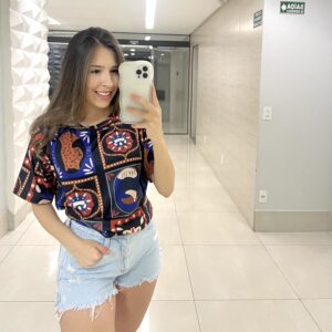 BLUSA QUADRADINHO MARROM